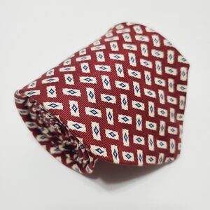 Brooks Brothers Necktie Red Geometric Pattern Men's Silk Neck Tie 59x4"